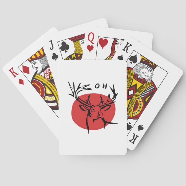 Baraja De Cartas Oh Querido Oh Querido Diseño Clásico Retro Rojo (Reverso)