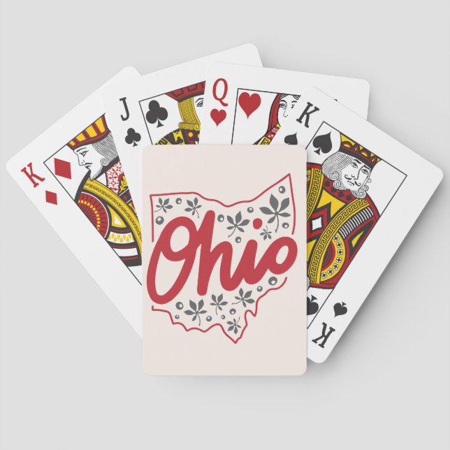 Baraja De Cartas Ohio Buckeye Pattern (Reverso)