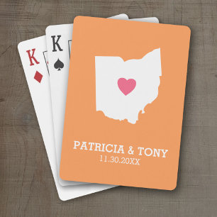 Baraja De Cartas Ohio Map Home State Love with Optional Heart
