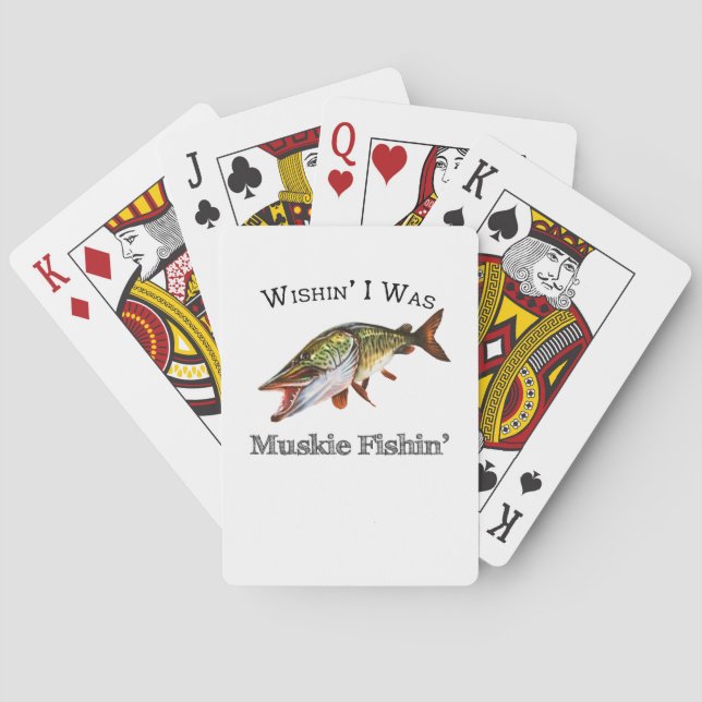 Baraja De Cartas Ojalá Fuera Muskie Fishin (Reverso)