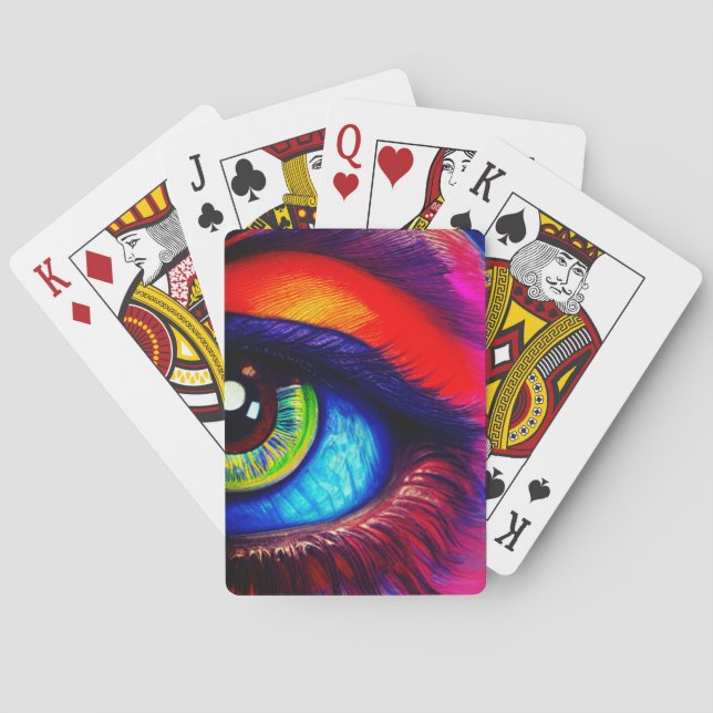 Baraja De Cartas Ojo colorido artístico (Reverso)