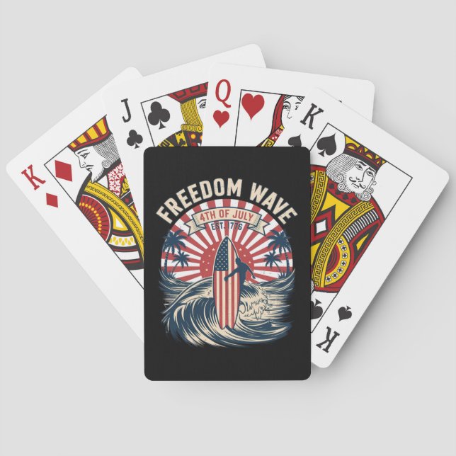 Baraja De Cartas Ola de la Libertad 4 de Julio (Reverso)