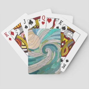 Baraja De Cartas Ola de mosaico y luna
