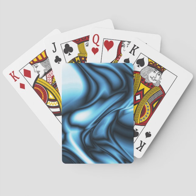 Baraja De Cartas Ola de seda azul (Reverso)