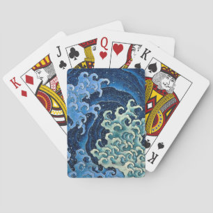 Baraja De Cartas Ola Femenina de Hokusai Vintage Océano