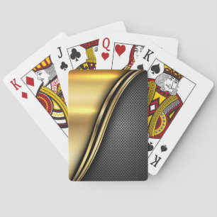 Baraja De Cartas Ola Metálica Oscura Dorada