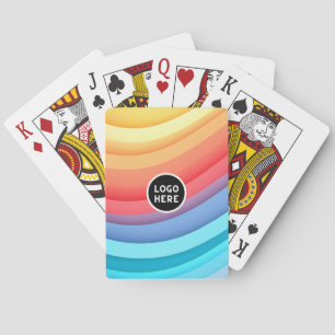 Baraja De Cartas Olas de Arcoíris Abstracto Moderno con su Logotipo