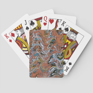 Baraja De Cartas Olas en color rojo y azul de barro acrílico Resume