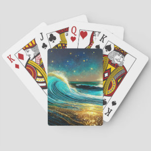 Baraja De Cartas Olas oceánicas divergentes y relucientes