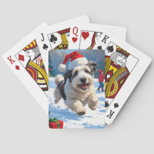 Baraja De Cartas Old English Sheepdog corriendo en sombrero de Navi