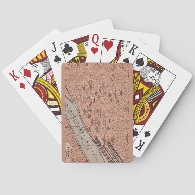 Baraja De Cartas Old St Paul MN Map Playing Cards (Reverso)