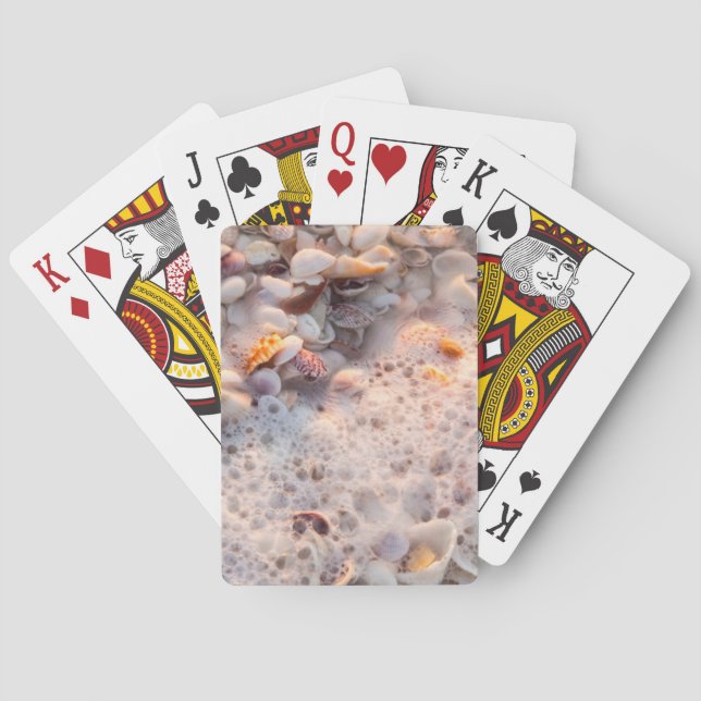 Baraja De Cartas Oleaje entrante y conchas marinas en la isla de Sa (Reverso)