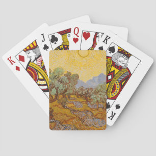 Baraja De Cartas Olivos de Van Gogh Cielo Sol Amarillo