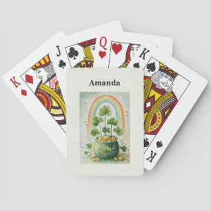 Baraja De Cartas Olla Vintage de Oro y Arcoíris