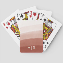 Baraja De Cartas Ombre de Cobre Oxidado con Monograma en Acuarela C
