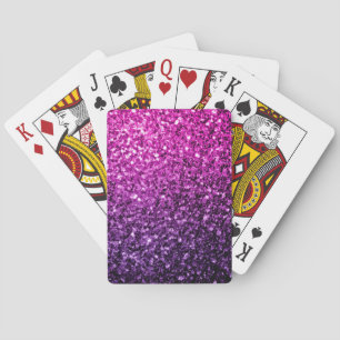 Baraja De Cartas Ombre rosa púrpura brillo falso destellos