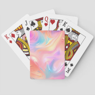 Baraja De Cartas Ondas abstractas de neón rosa azul amarillo de mod