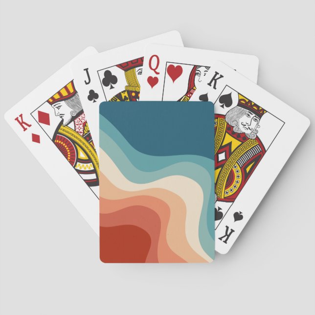 Baraja De Cartas Ondas de estilo retro (Reverso)