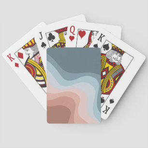 Baraja De Cartas Ondas de estilo retro azul y rosa