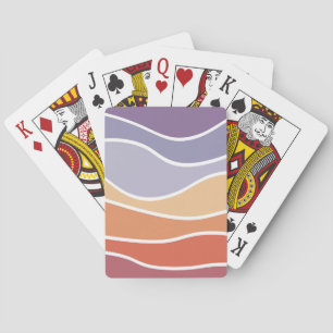 Baraja De Cartas Ondas de estilo retro púrpura y naranja