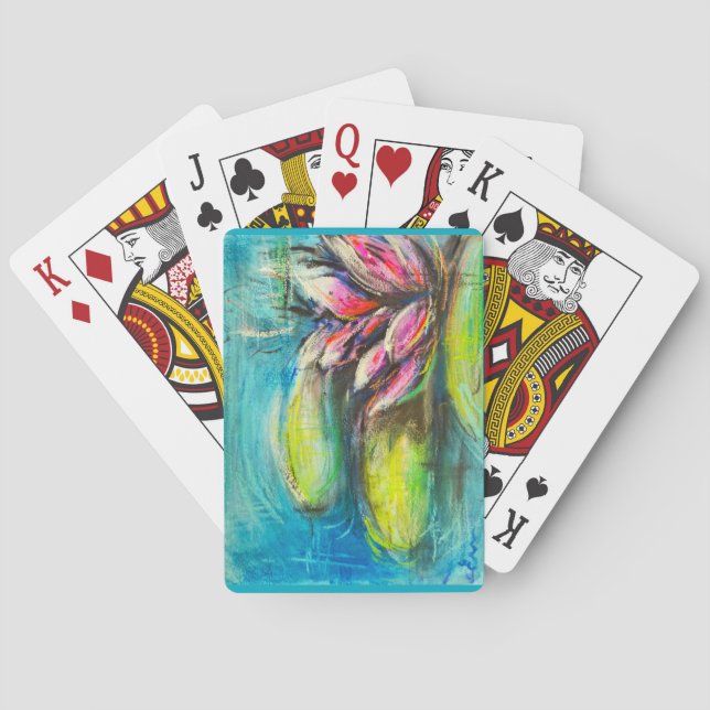 Baraja De Cartas Ondes de calme fleuries (Reverso)