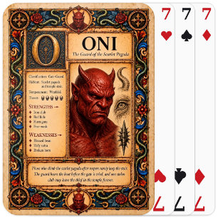Baraja De Cartas Oni, Arte de Bestiario Medieval
