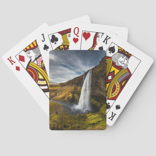 Baraja De Cartas Opinión hermosa del paisaje de Seljalandsfoss (Reverso)