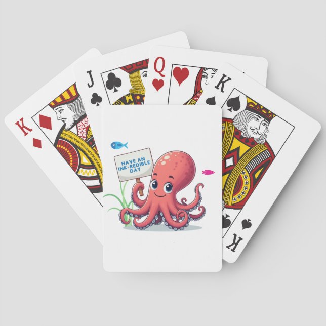 Baraja De Cartas Opulpo personalizado con pescado (Reverso)