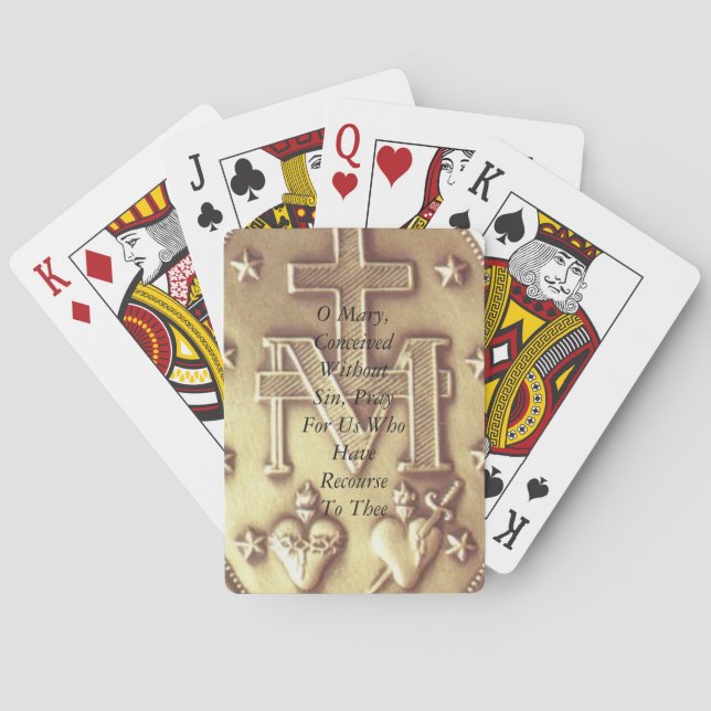Baraja De Cartas Oración milagrosa de medallas (Reverso)
