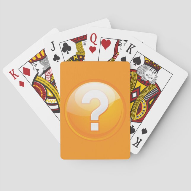 Baraja De Cartas Orange Question Mark Bold Modern Symbol (Reverso)