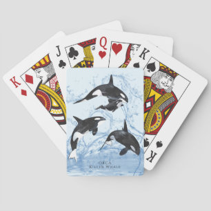 Baraja De Cartas Orcas de acuarela blanca y negra increíbles