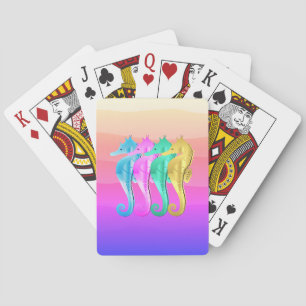 Baraja De Cartas Ordenador portátil de caballitos de mar náuticos/r