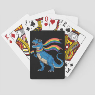 Baraja De Cartas Orgullo Gay Dino Trex Bandera Arcoiris Lgbt Ally