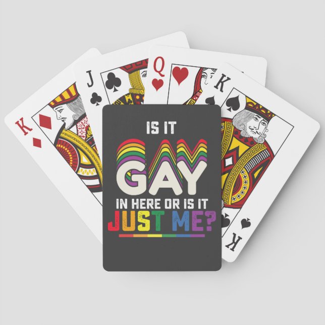 Baraja De Cartas Orgullo LGBT es gay aquí o solo yo (Reverso)