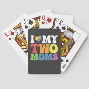 Baraja De Cartas Orgullo LGBT Me encanta mi apoyo a dos madres lesb