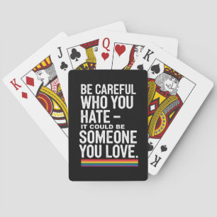 Baraja De Cartas Orgullo LGBT Tenga Cuidado A Quién Odia Cita Diver