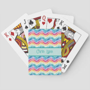 Baraja De Cartas Orgullo Ondas Rayas Arcoíris Patrón Verano