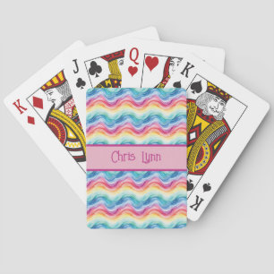 Baraja De Cartas Orgullo Ondas Rayas Arcoíris Patrón Verano