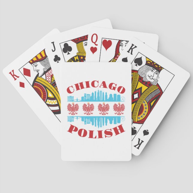 Baraja De Cartas Orgullo polaco del patrimonio cultural de Chicago (Reverso)