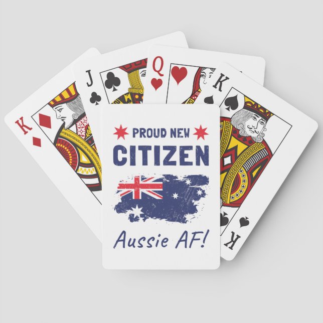 Baraja De Cartas Orgullosa nueva ciudadana australiana, ceremonia d (Reverso)