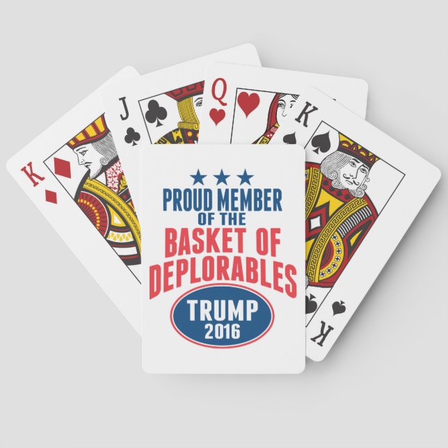 Baraja De Cartas Orgulloso miembro de la Cesta de Deplorables - Tru (Reverso)