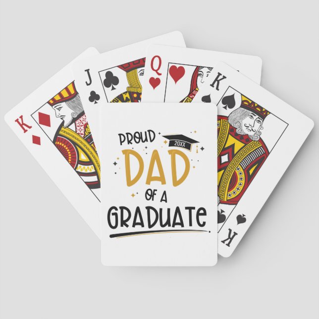 Baraja De Cartas Orgulloso padre de un graduado (Reverso)