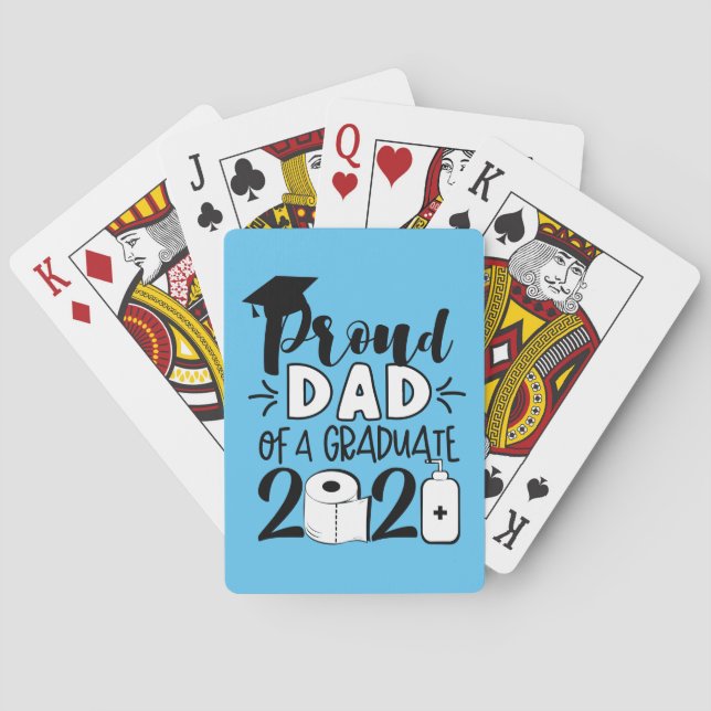 Baraja De Cartas Orgulloso padre de un graduado - 2021 (Reverso)