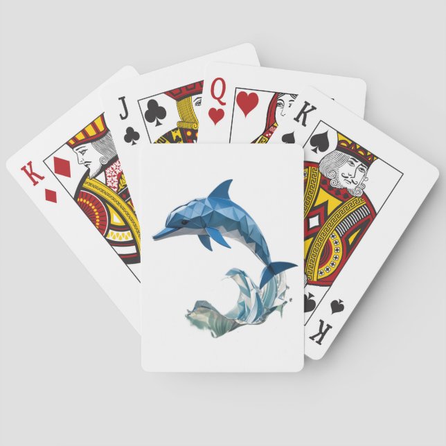 Baraja De Cartas Origami dolphin back to school (Reverso)