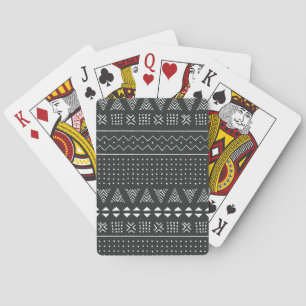 Baraja De Cartas Origen étnico tribal: patrón blanco negro.