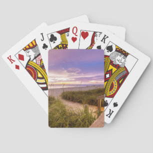 Baraja De Cartas Orilla y océano tranquilo el   la Florida de la