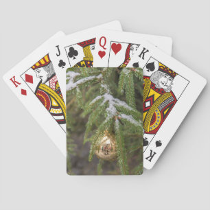 Baraja De Cartas Ornamento de cristal del navidad del oro en árbol