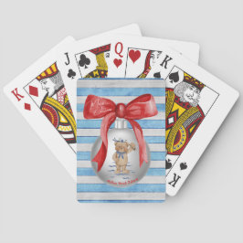 Baraja De Cartas Ornamento del oso de la isla de la cabeza de Feliz