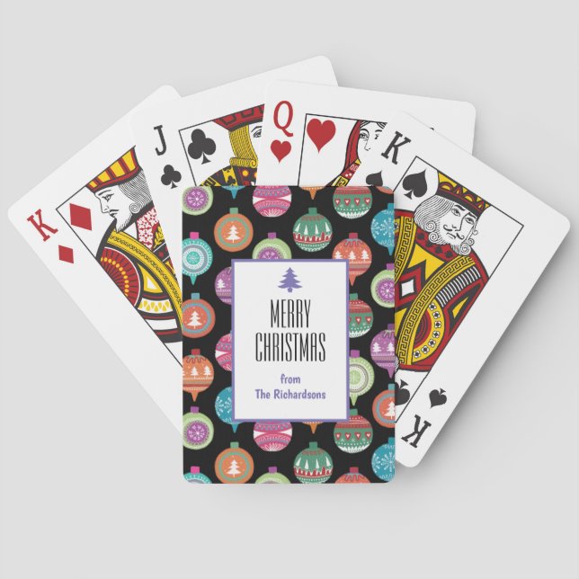 Baraja De Cartas Ornamentos de Navidad personalizados (Reverso)