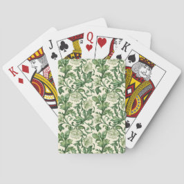 Baraja De Cartas Ornate dark green acanthus leaves pattern